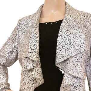 The Wrights Metallic Cutout Leather Jacket